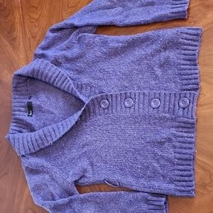 Purple sweater cardigan with 4 buttons
